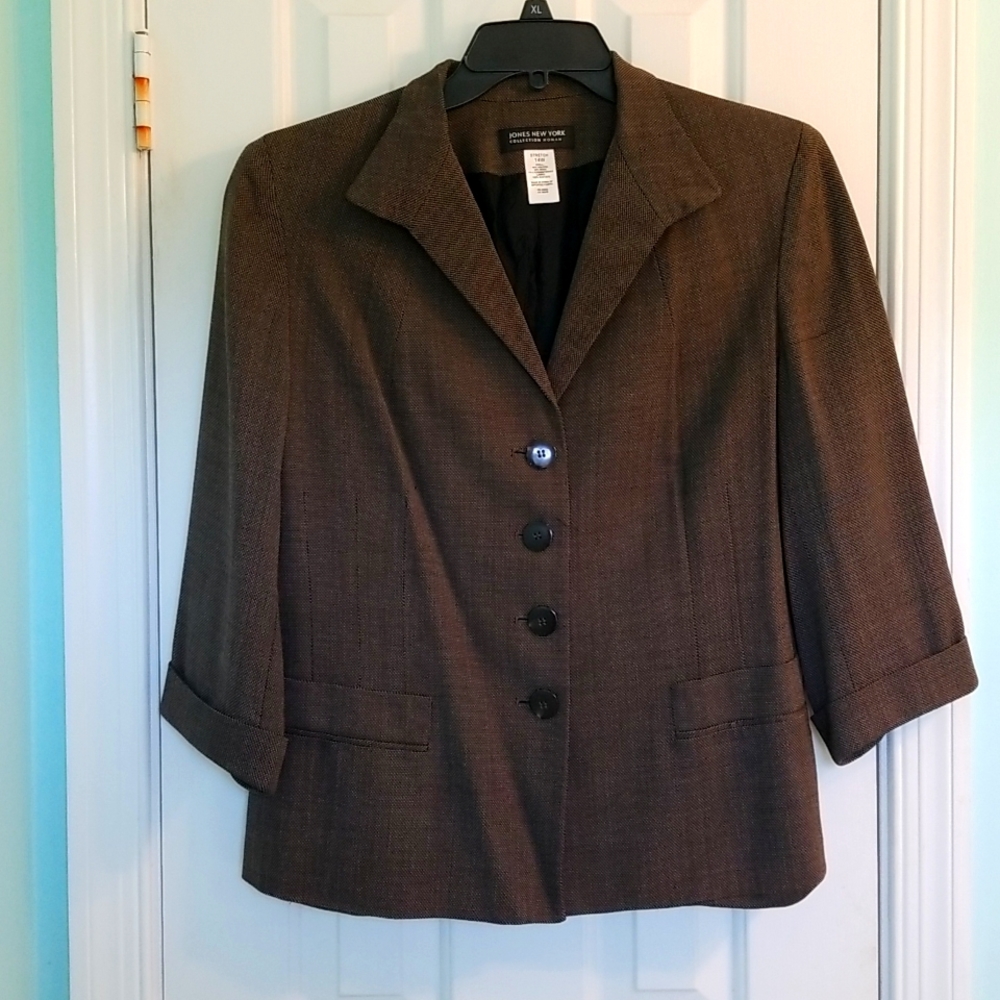 Sz 14W, Jones New York, 3/4 Sleeve Blazer